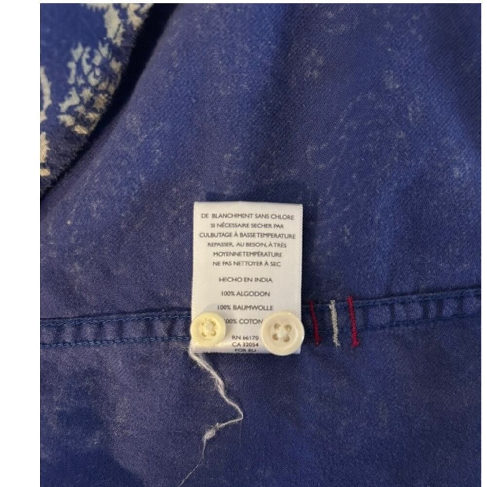 Blue Stapleford Workwear Paisley Cotton Flannel Button-Down - (Size L) - Picture 10 of 10
